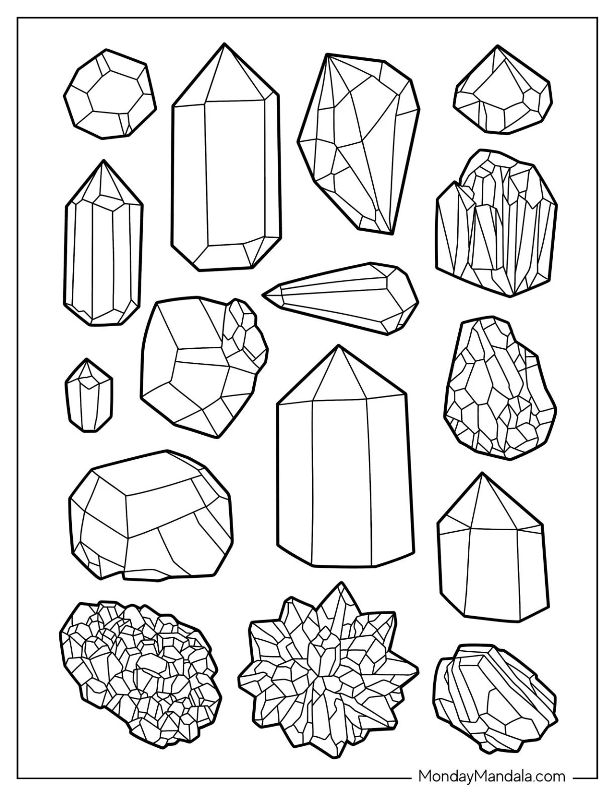 Çocuklar İçin  Yetişkinler için Crystal Boyama Sayfaları 