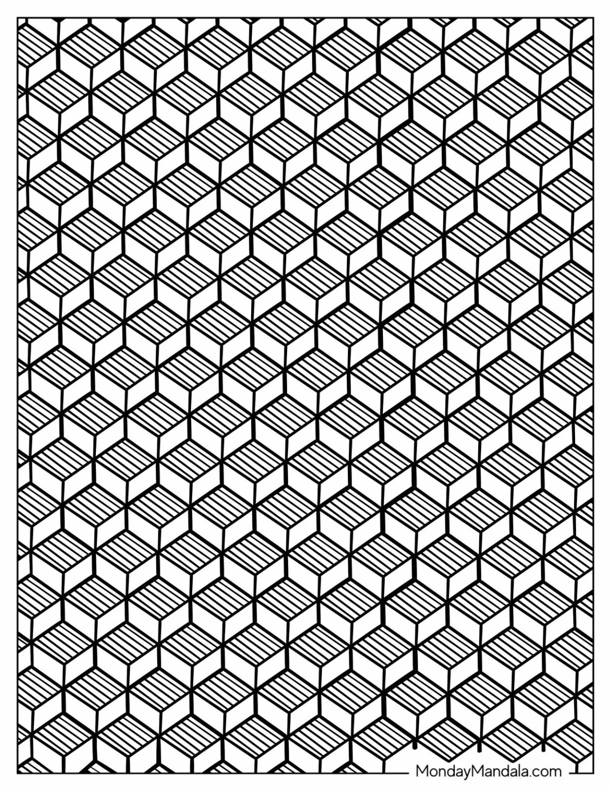 Çocuklar İçin  Yetişkinler için Geometrik Boyama Sayfaları 