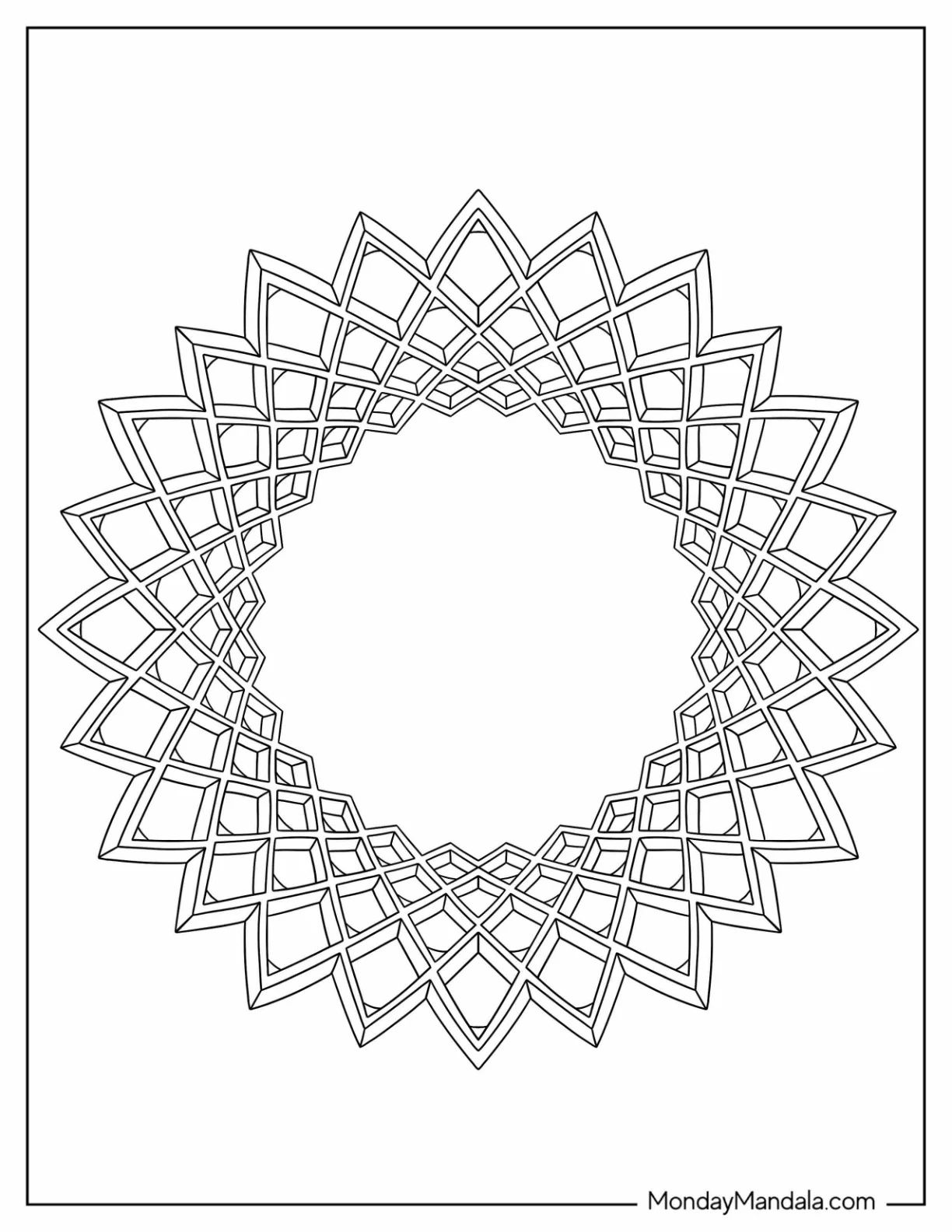 Çocuklar İçin  Yetişkinler için Geometrik Boyama Sayfaları 