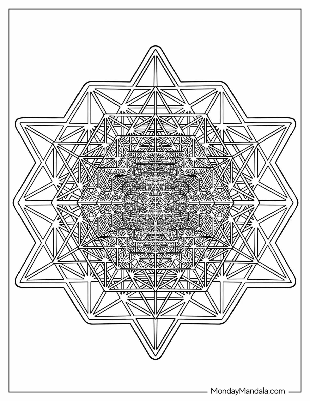 Çocuklar İçin  Yetişkinler için Geometrik Boyama Sayfaları 