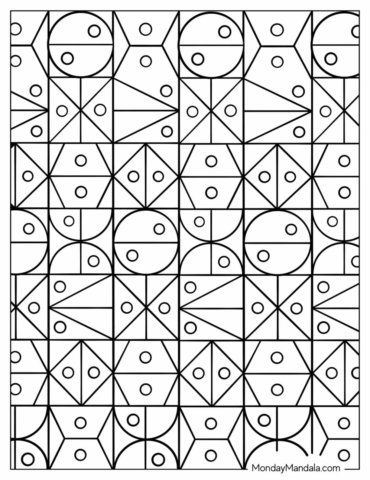 Çocuklar İçin  Yetişkinler için Geometrik Boyama Sayfaları 