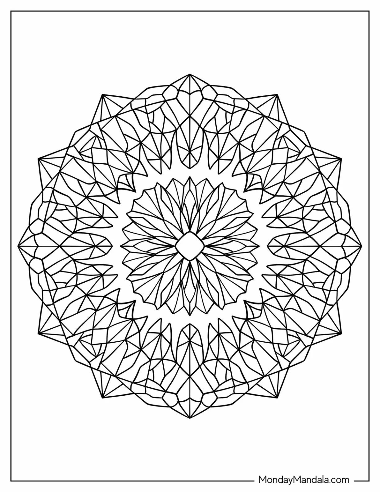 Çocuklar İçin  Yetişkinler için Geometrik Boyama Sayfaları 