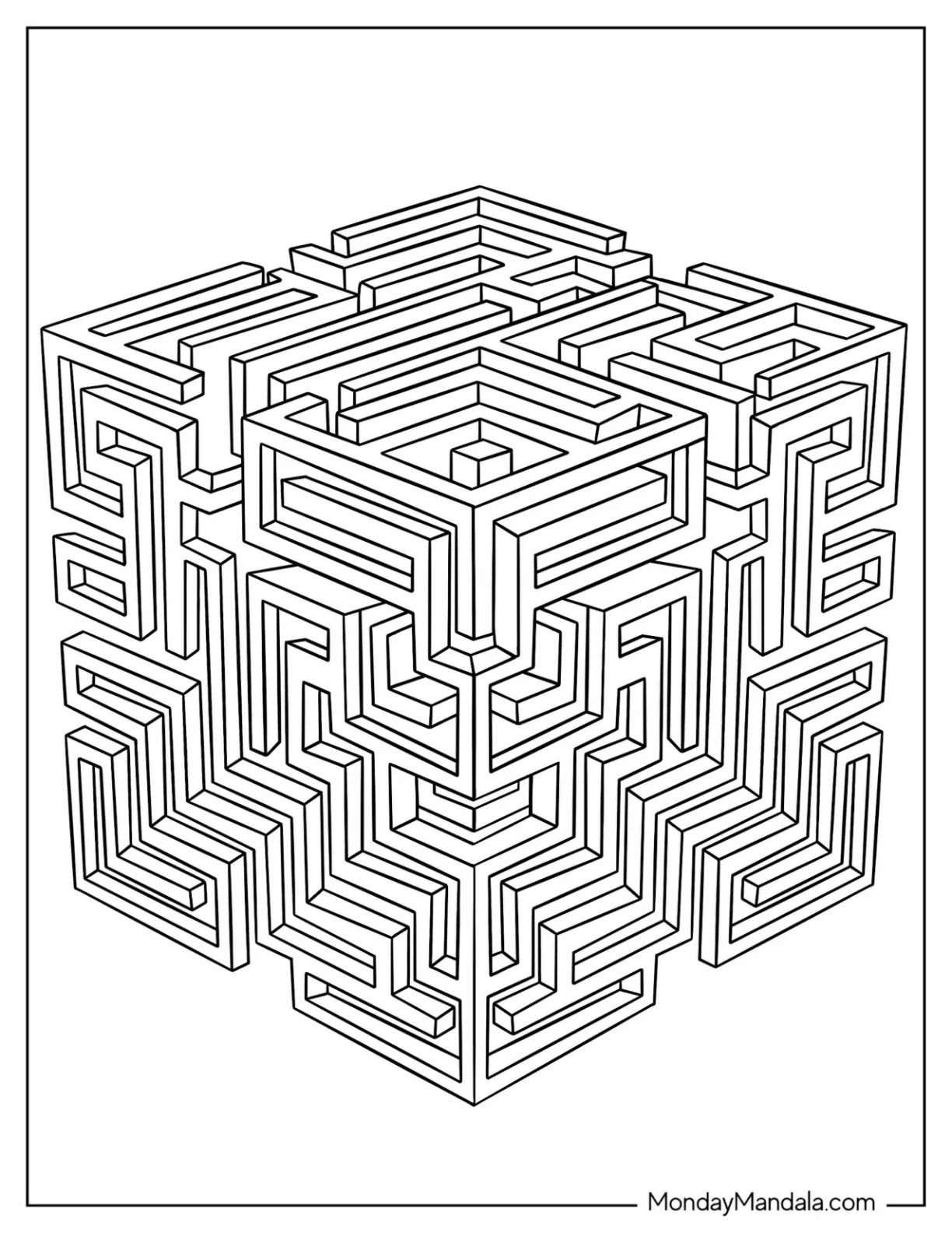 Çocuklar İçin  Yetişkinler için Geometrik Boyama Sayfaları 