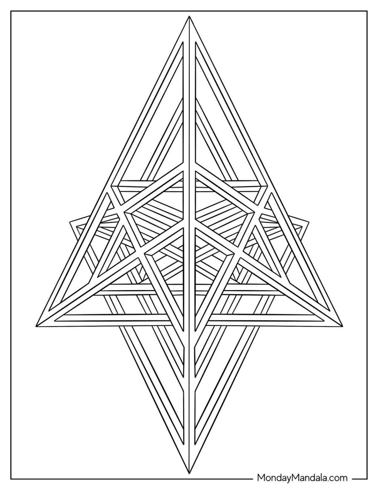 Çocuklar İçin  Yetişkinler için Geometrik Boyama Sayfaları 