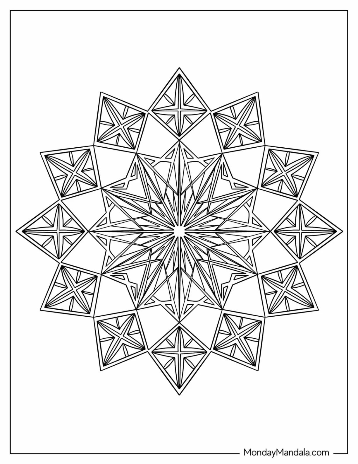 Çocuklar İçin  Yetişkinler için Geometrik Boyama Sayfaları 