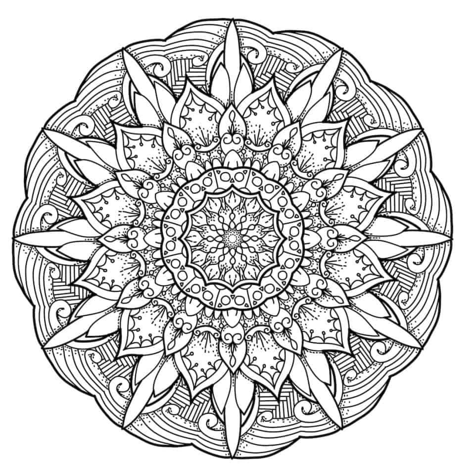Çocuklar İçin  Yetişkinler için Mandala Boyama Sayfaları 