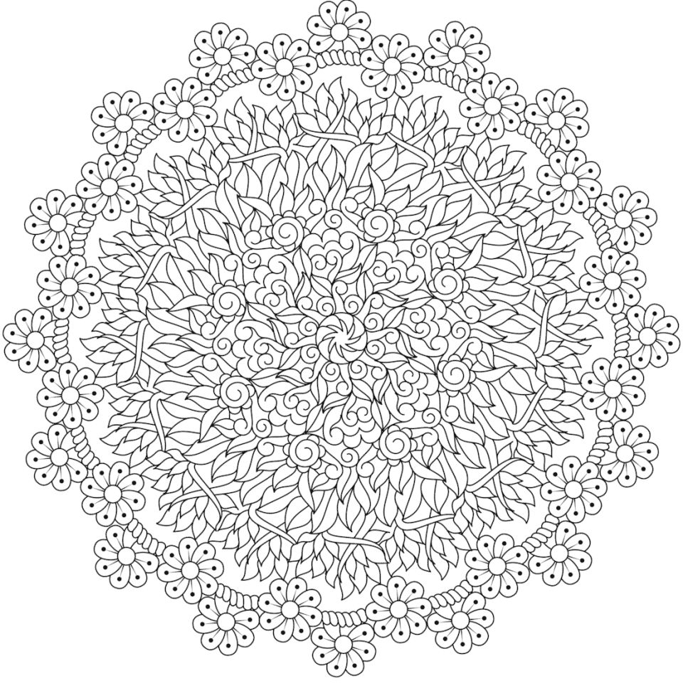 Çocuklar İçin  Yetişkinler için Mandala Boyama Sayfaları 