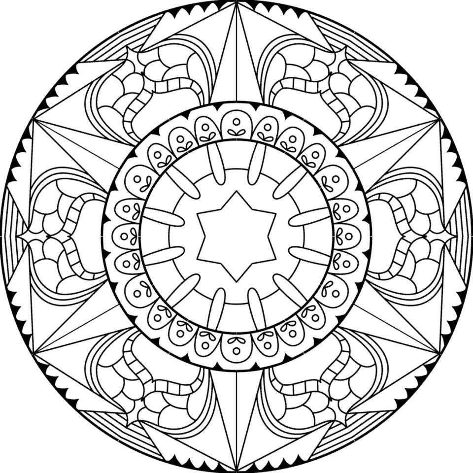 Çocuklar İçin  Yetişkinler için Mandala Boyama Sayfaları 