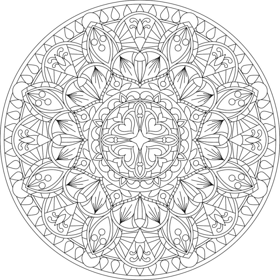 Çocuklar İçin  Yetişkinler için Mandala Boyama Sayfaları 