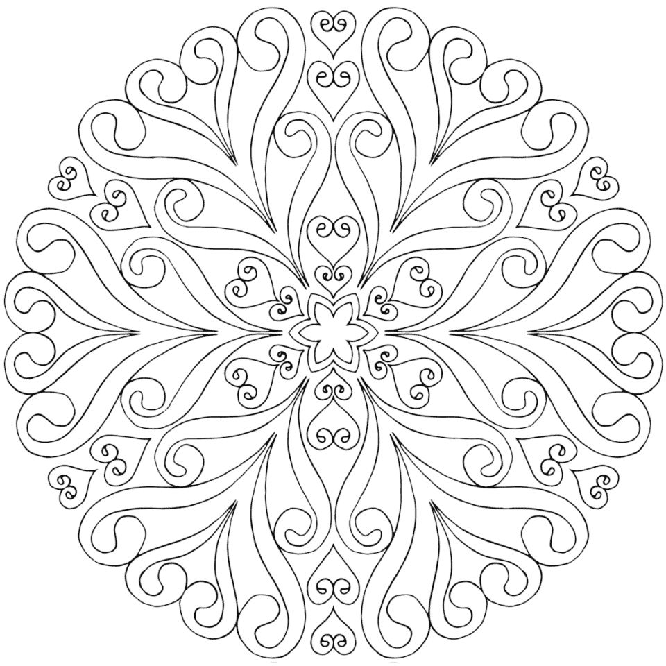 Çocuklar İçin  Yetişkinler için Mandala Boyama Sayfaları 