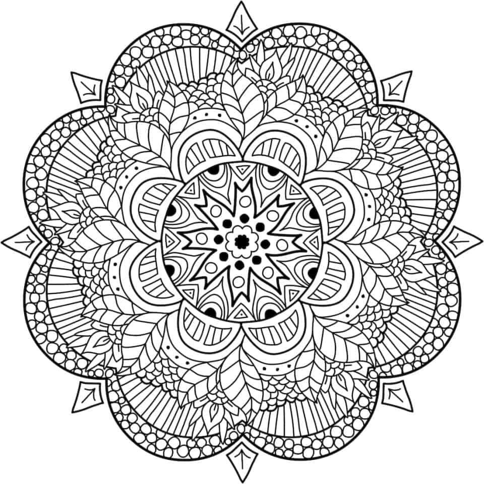 Çocuklar İçin  Yetişkinler için Mandala Boyama Sayfaları 