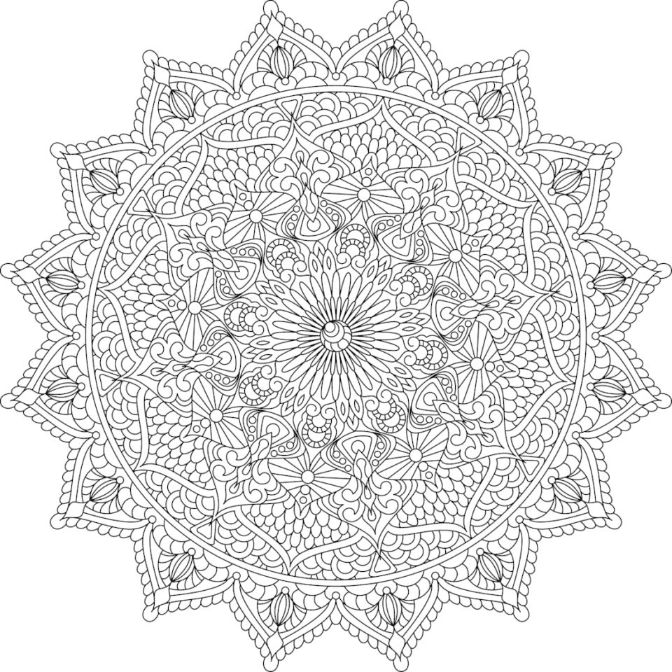 Çocuklar İçin  Yetişkinler için Mandala Boyama Sayfaları 