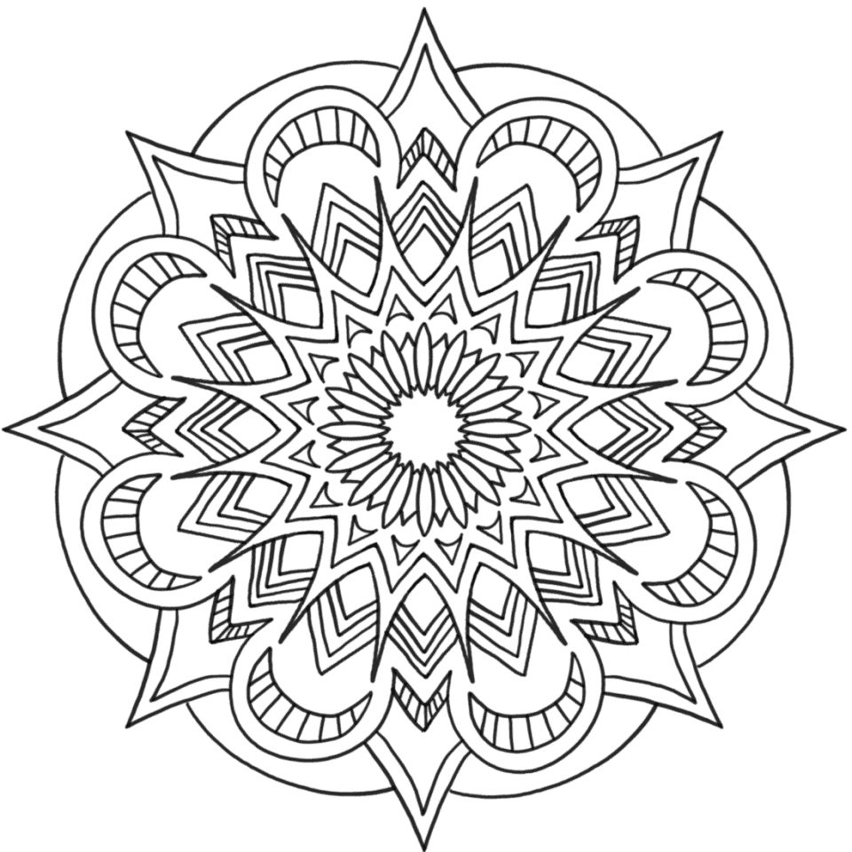 Çocuklar İçin  Yetişkinler için Mandala Boyama Sayfaları 
