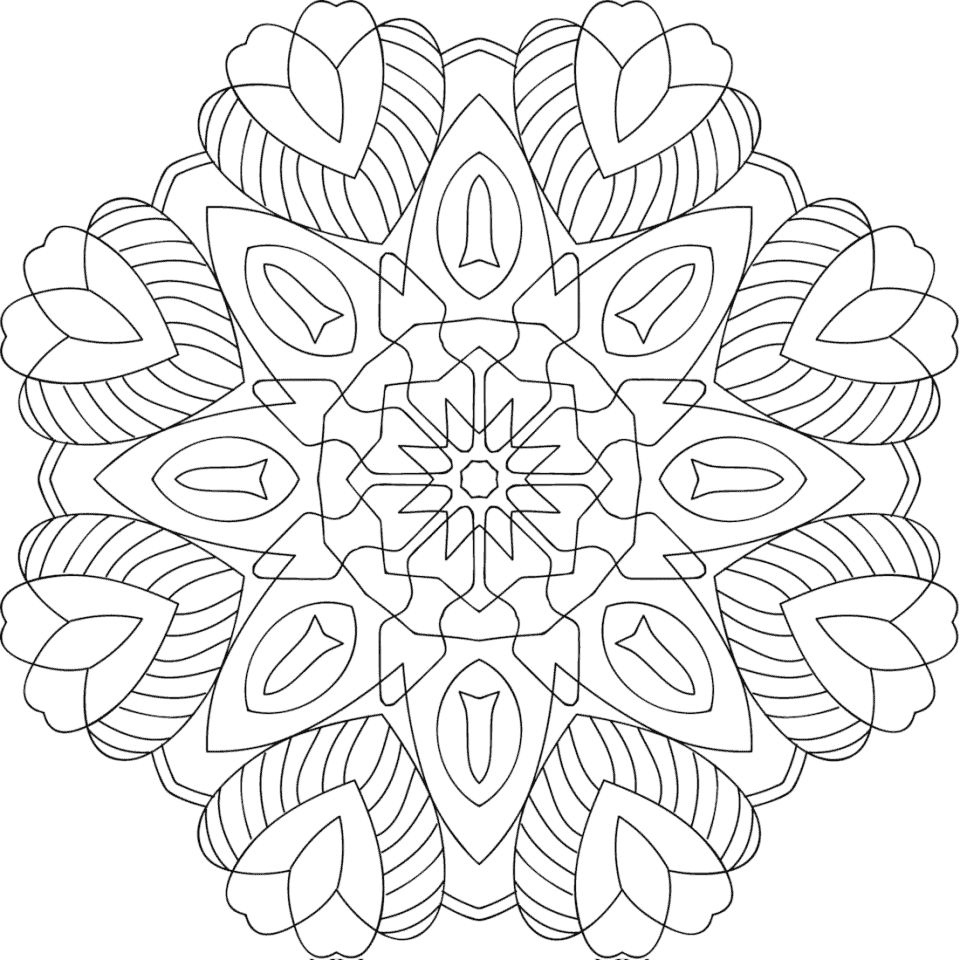 Çocuklar İçin  Yetişkinler için Mandala Boyama Sayfaları 