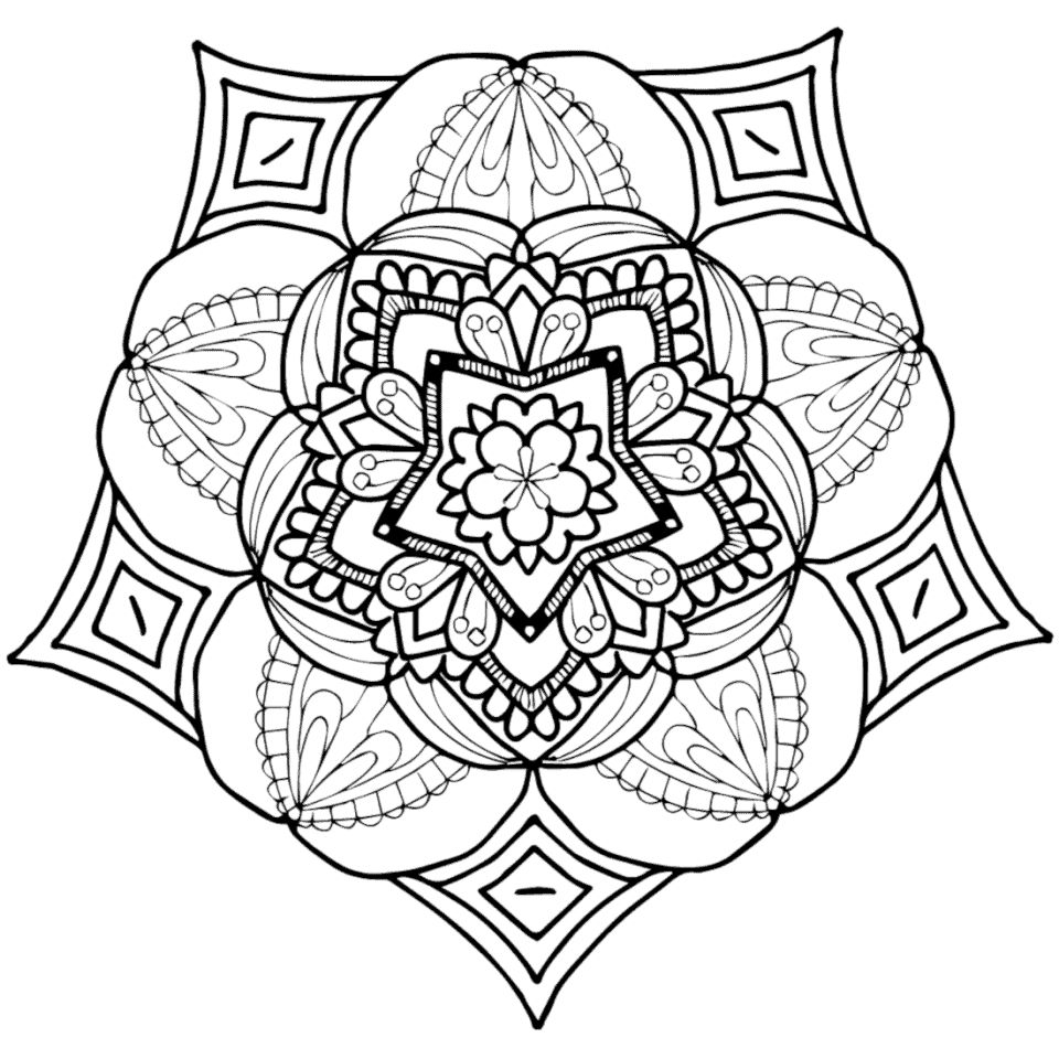 Çocuklar İçin  Yetişkinler için Mandala Boyama Sayfaları 
