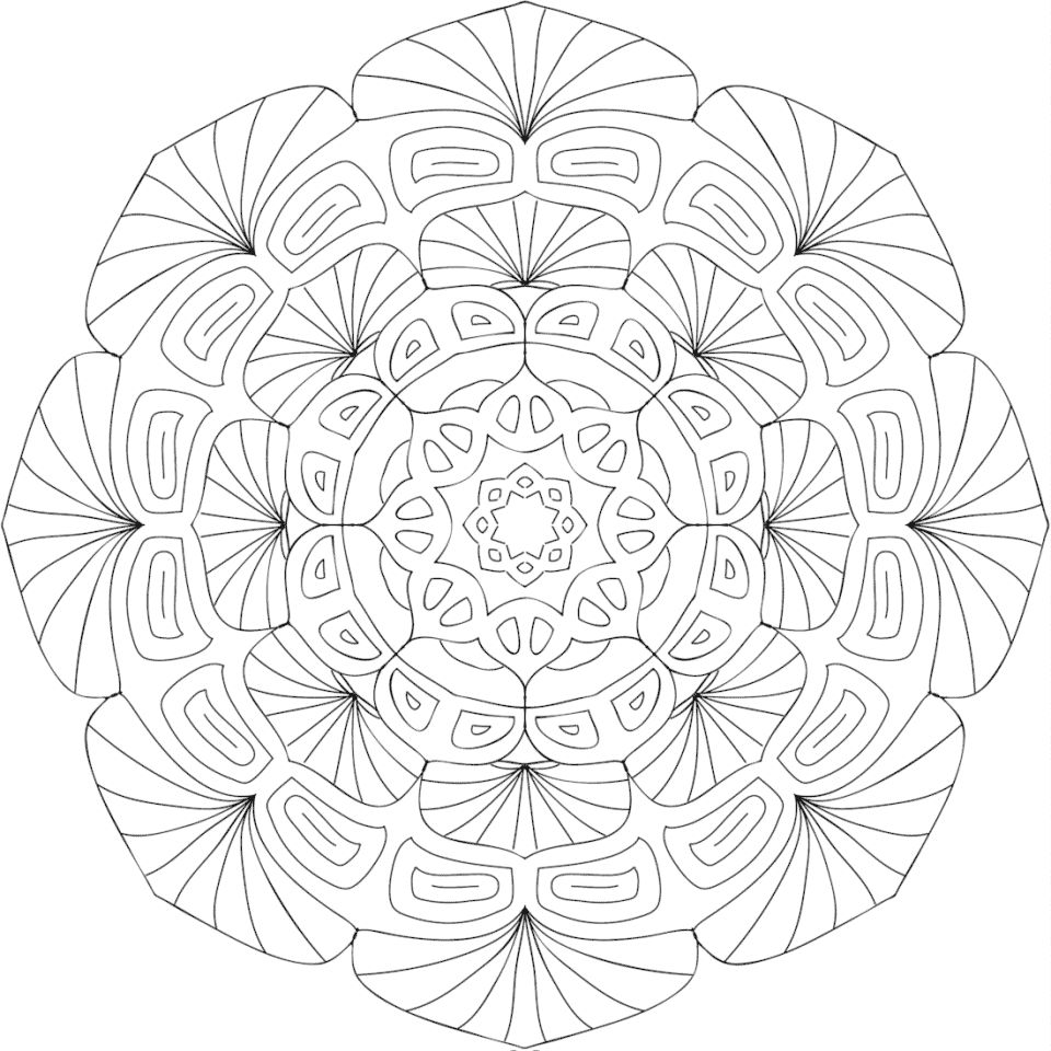 Çocuklar İçin  Yetişkinler için Mandala Boyama Sayfaları 