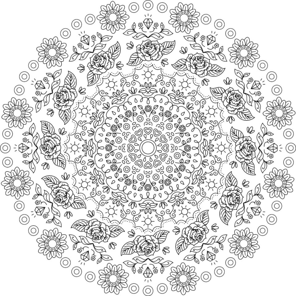 Çocuklar İçin  Yetişkinler için Mandala Boyama Sayfaları 