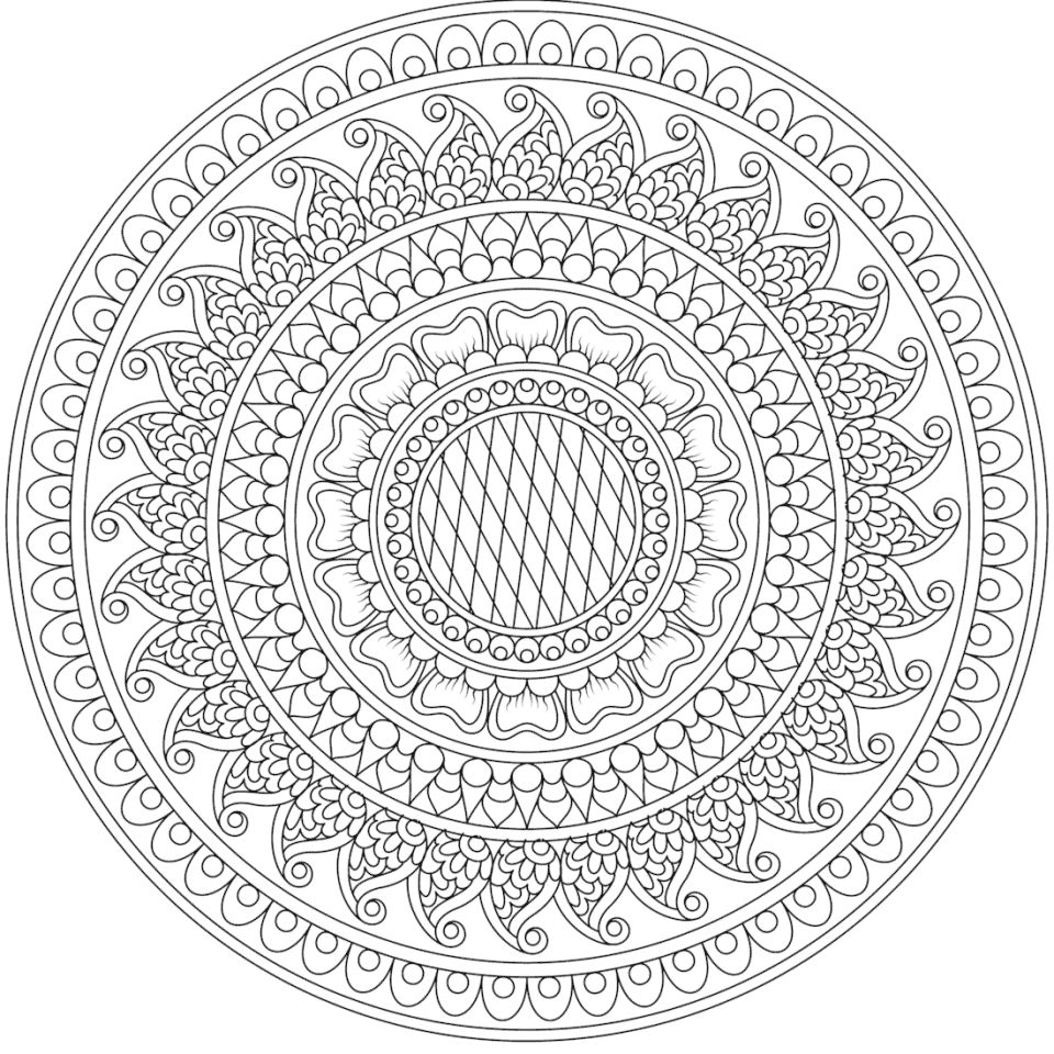Çocuklar İçin  Yetişkinler için Mandala Boyama Sayfaları 
