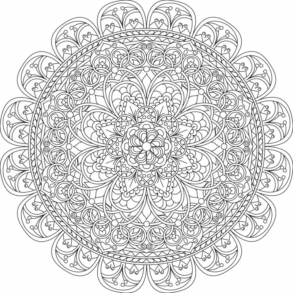 Çocuklar İçin  Yetişkinler için Mandala Boyama Sayfaları 