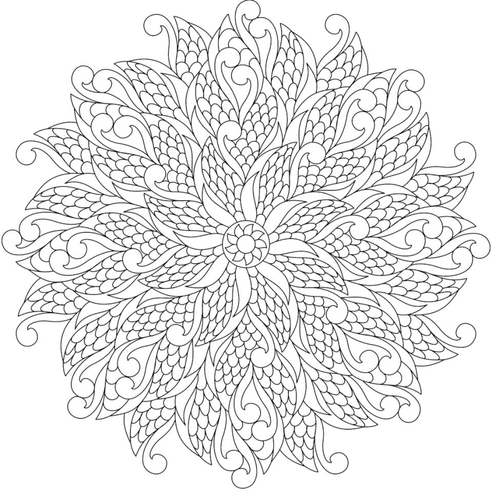 Çocuklar İçin  Yetişkinler için Mandala Boyama Sayfaları 