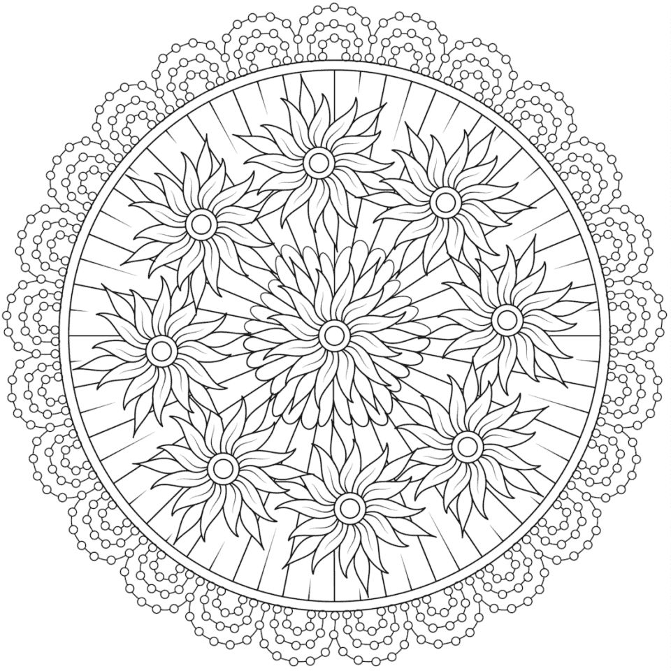Çocuklar İçin  Yetişkinler için Mandala Boyama Sayfaları 