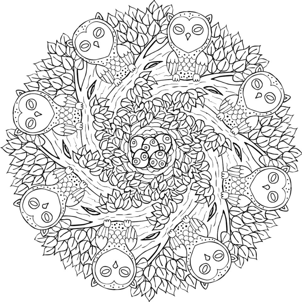 Çocuklar İçin  Yetişkinler için Mandala Boyama Sayfaları 