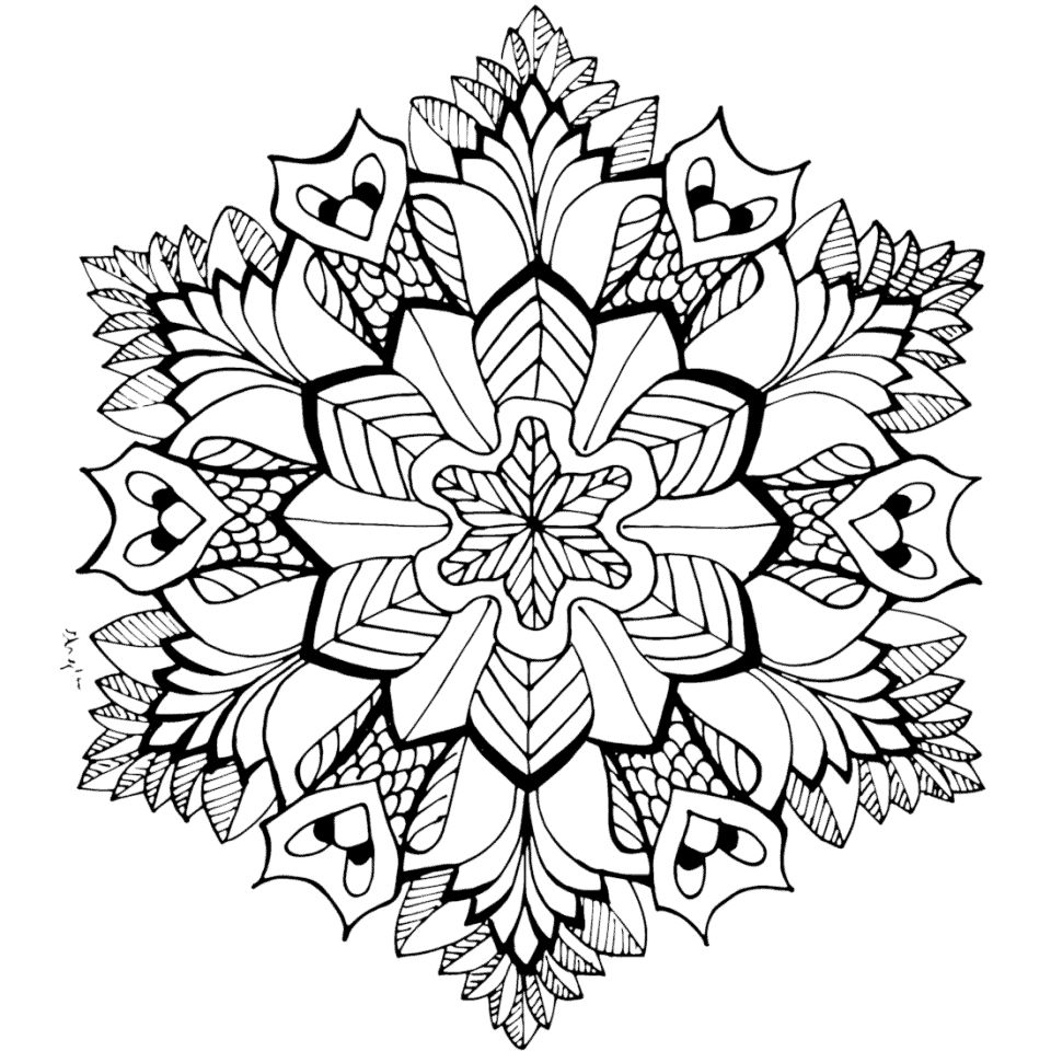 Çocuklar İçin  Yetişkinler için Mandala Boyama Sayfaları 