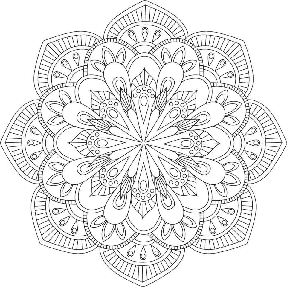 Çocuklar İçin  Yetişkinler için Mandala Boyama Sayfaları 