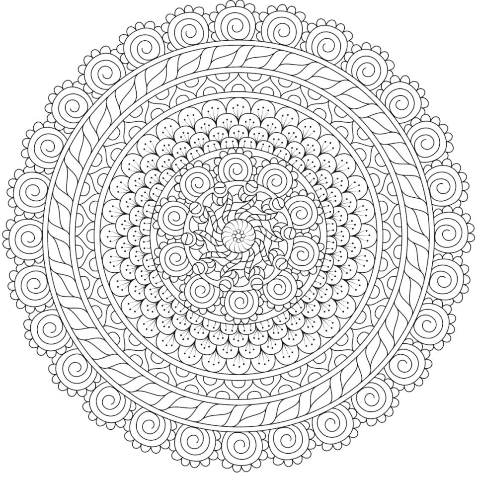 Çocuklar İçin  Yetişkinler için Mandala Boyama Sayfaları 
