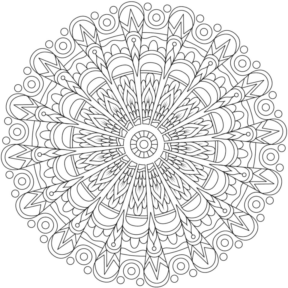 Çocuklar İçin  Yetişkinler için Mandala Boyama Sayfaları 