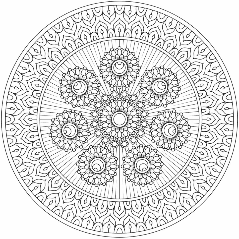 Çocuklar İçin  Yetişkinler için Mandala Boyama Sayfaları 
