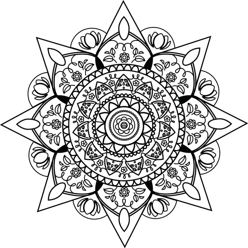 Çocuklar İçin  Yetişkinler için Mandala Boyama Sayfaları 