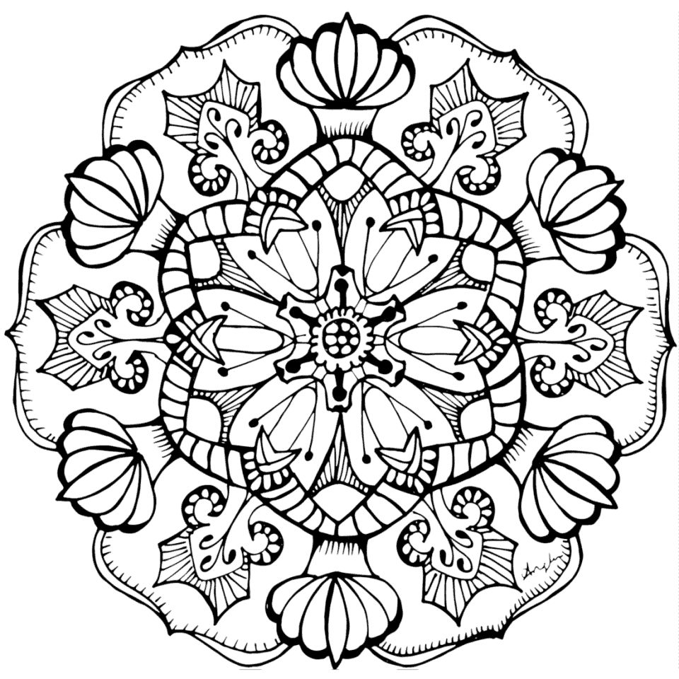 Çocuklar İçin  Yetişkinler için Mandala Boyama Sayfaları 