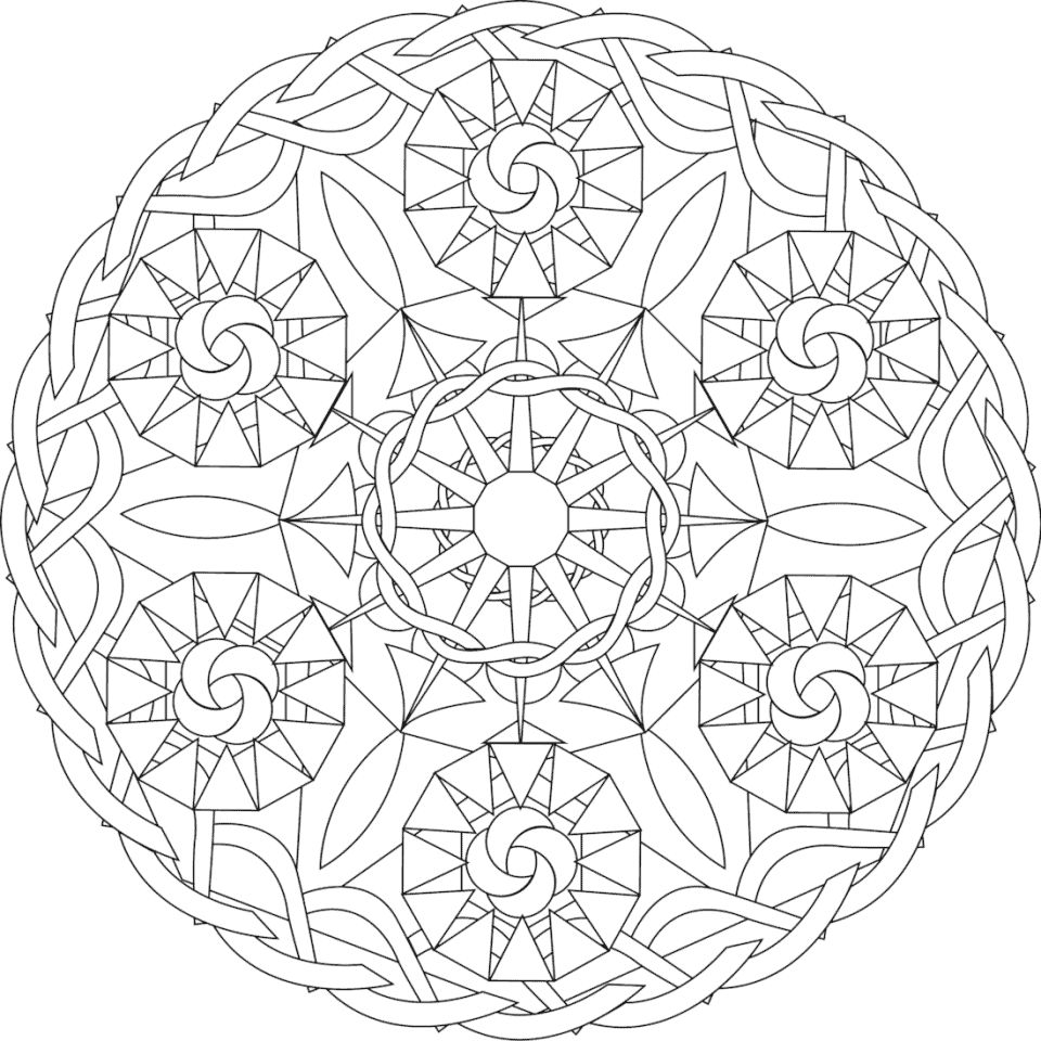 Çocuklar İçin  Yetişkinler için Mandala Boyama Sayfaları 