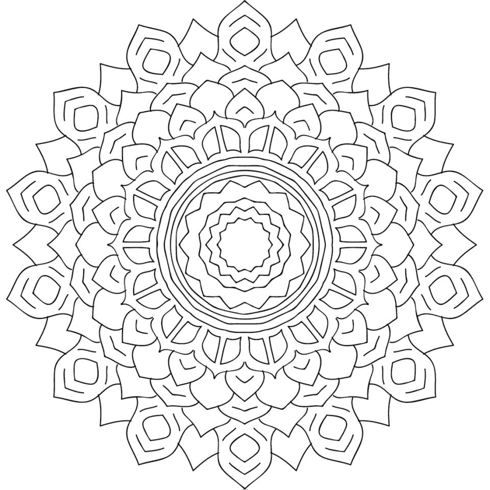 Çocuklar İçin  Yetişkinler için Mandala Boyama Sayfaları 