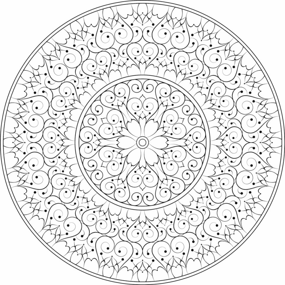 Çocuklar İçin  Yetişkinler için Mandala Boyama Sayfaları 