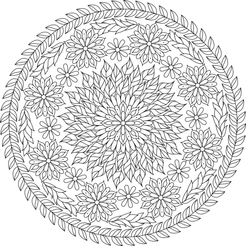 Çocuklar İçin  Yetişkinler için Mandala Boyama Sayfaları 