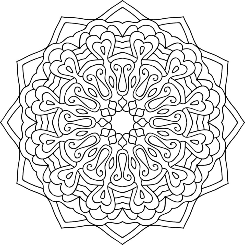 Çocuklar İçin  Yetişkinler için Mandala Boyama Sayfaları 