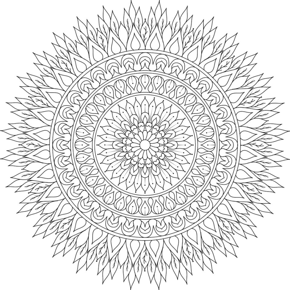 Çocuklar İçin  Yetişkinler için Mandala Boyama Sayfaları 