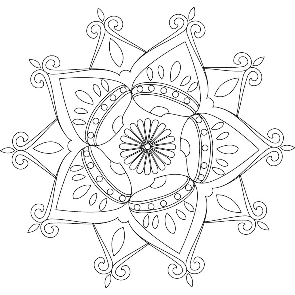 Çocuklar İçin  Yetişkinler için Mandala Boyama Sayfaları 