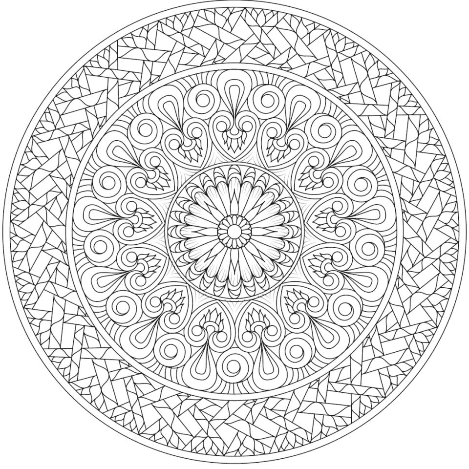Çocuklar İçin  Yetişkinler için Mandala Boyama Sayfaları 