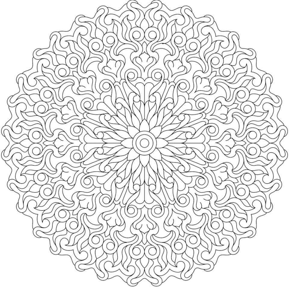 Çocuklar İçin  Yetişkinler için Mandala Boyama Sayfaları 
