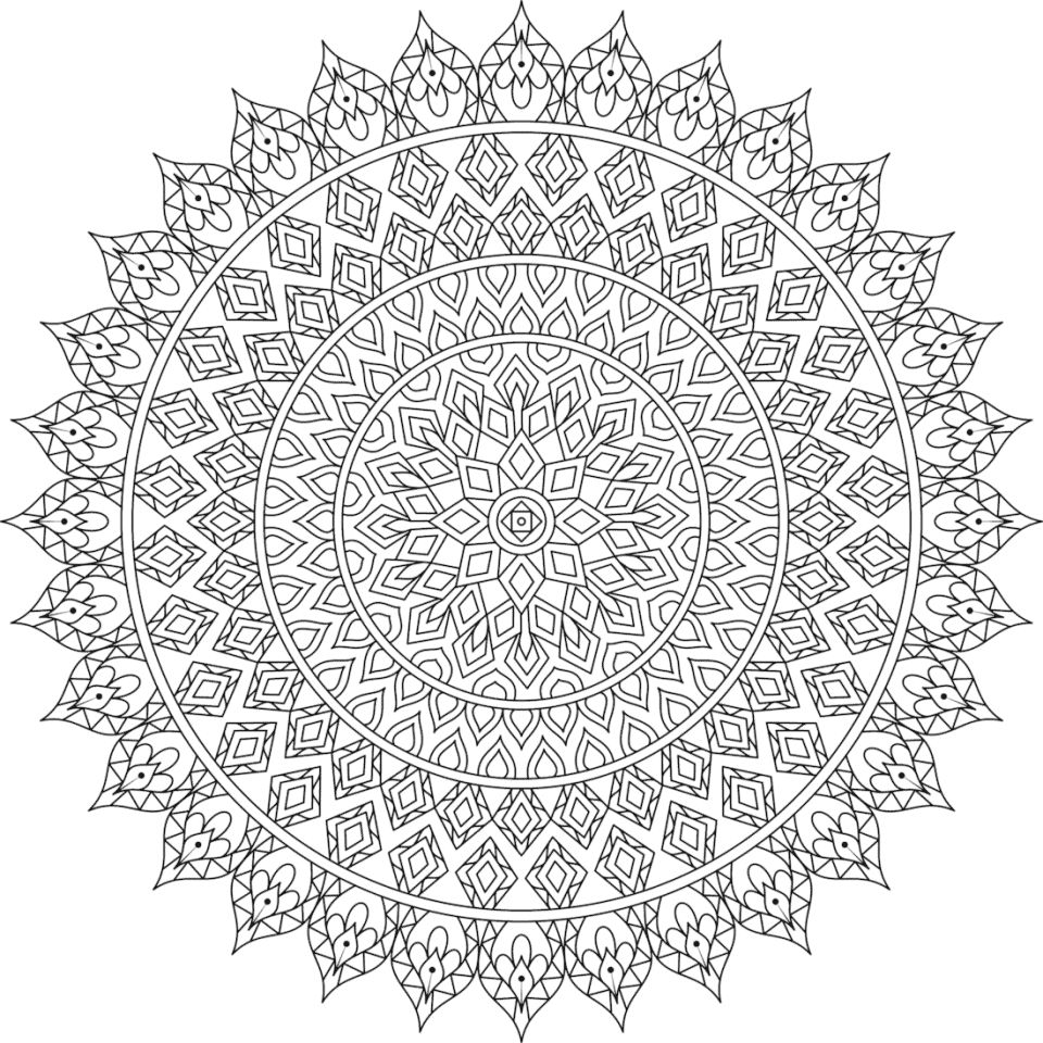 Çocuklar İçin  Yetişkinler için Mandala Boyama Sayfaları 