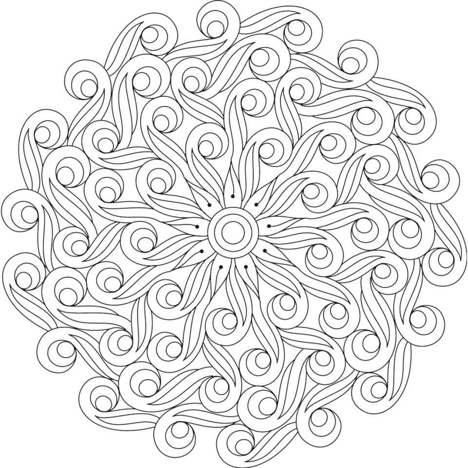 Çocuklar İçin  Yetişkinler için Mandala Boyama Sayfaları 
