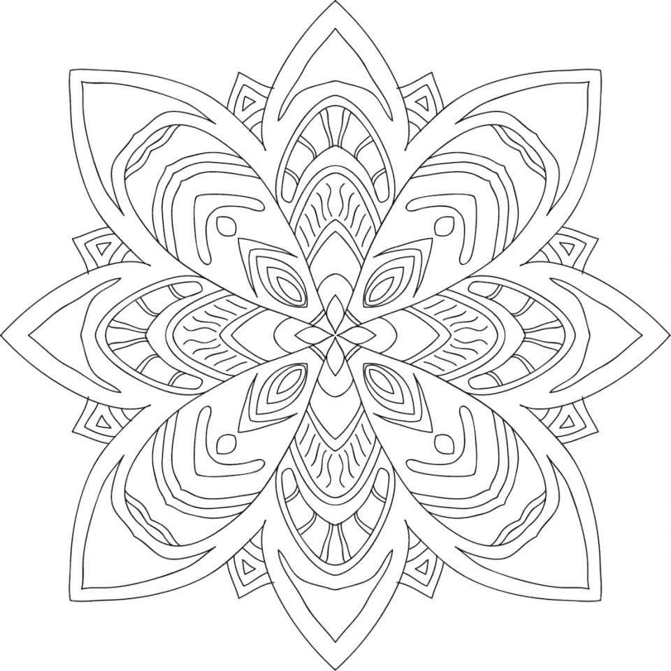 Çocuklar İçin  Yetişkinler için Mandala Boyama Sayfaları 