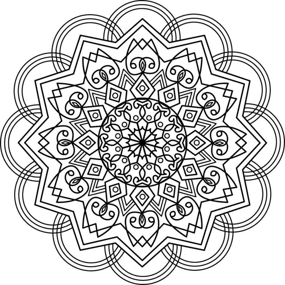 Çocuklar İçin  Yetişkinler için Mandala Boyama Sayfaları 