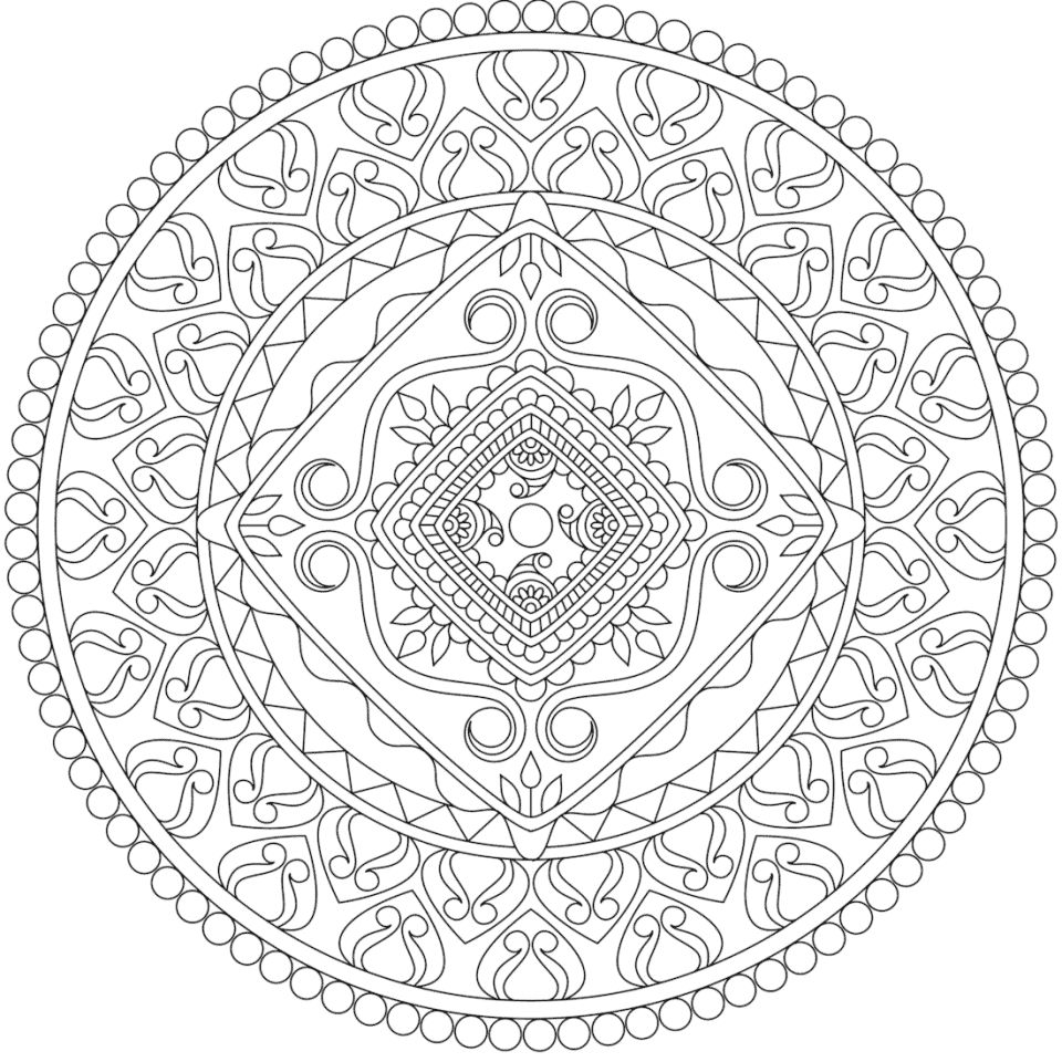 Çocuklar İçin  Yetişkinler için Mandala Boyama Sayfaları 
