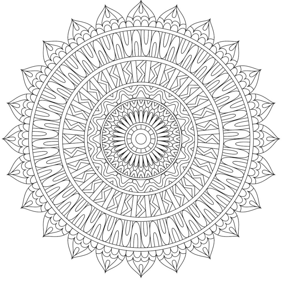 Çocuklar İçin  Yetişkinler için Mandala Boyama Sayfaları 