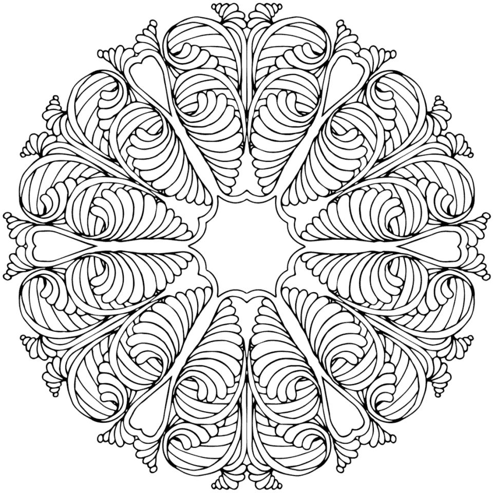 Çocuklar İçin  Yetişkinler için Mandala Boyama Sayfaları 
