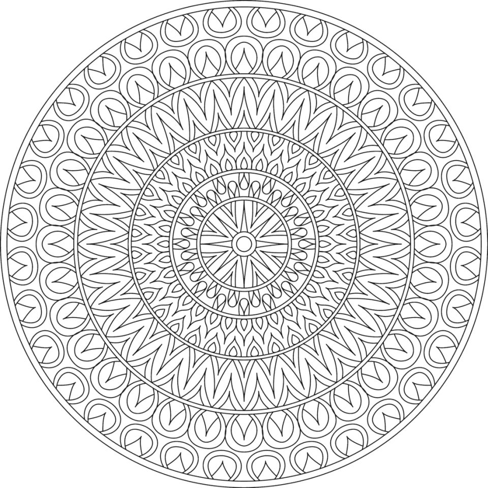 Çocuklar İçin  Yetişkinler için Mandala Boyama Sayfaları 